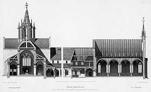 Bild des Verkufers fr BEBENHAUSEN. "Kloster Bebenhausen. Schnitt durch Kirche, Kreuzgang, Brunnenkapelle und Sommerrefektorium". zum Verkauf von Peter Bierl Buch- & Kunstantiquariat Inh.: Andrea Bierl