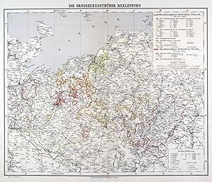 Bild des Verkufers fr MECKLENBURG. - Karte. "Die Grossherzogthmer Meklenburg". zum Verkauf von Peter Bierl Buch- & Kunstantiquariat Inh.: Andrea Bierl