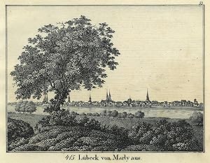 LÜBECK. Gesamtansicht "von Marly aus".