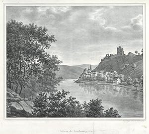 SAARBURG. "Chateau de Saarbourg prés Treves". Gesamtansicht über die Mosel.