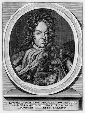 MONTECUCCOLI, Leopold Philipp Fürst (1663 - 1698). Brustbild nach halbrechts im Oval des kaiserli...