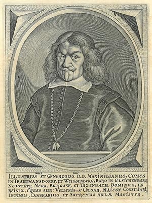 TRAUTMANNSDORFF-WEINSBERG, Maximilian Reichsgraf von (1584 - 1650). Brustbild nach halblinks im v...