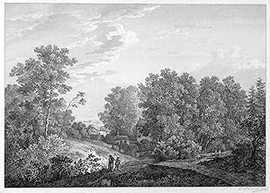 CARL SCHLEICH jun. (1788 - 1840). Landschaft bei München. Blick auf eine abfallende Uferböschung ...