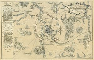 TREPTOW/Rega. Schlachtenplan vom 25. Okt. 1761, links Erklärungen von a - f.