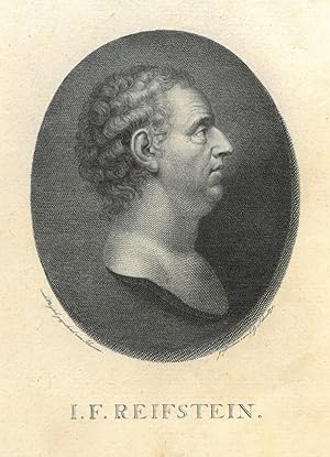 REIFFENSTEIN, Johann Friedrich (1719 - 1793). Büste im Profil nach rechts im Oval des Gothaischen...