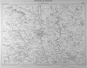 MÜNSTER. Stadtumgebungsplan bis Teltge und Wolbeck össtlich, Ruxel und Albachten im Westen.