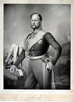 WILHELM I., Deutscher Kaiser (1797 - 1888). "Prinz von Preußen Wilhelm". Kniestück nach halblinks...