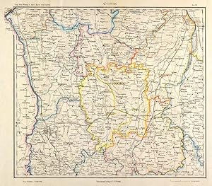 SCHWABEN. - Bayerisch-Schwaben. - Karte. "Schwaben. Augsburg".