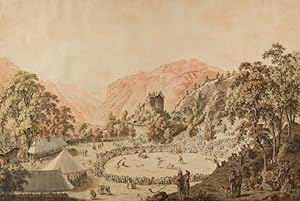 UNSPUNNEN. - Brauchtum. Blick auf das Alphirtenfest von 1808, mit zahlreichen Zuschauern im Kreis...
