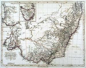 AUSTRALIEN. - Karte. "Süd-Östliches Australien". Mit zwei Nebenkarten.