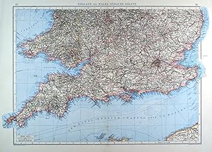 GROSSBRITANNIEN. - Südengland. - Karte. "England und Wales. Südliche Hälfte".