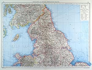 GROSSBRITANNIEN. - Nordengland. - Karte. "England und Wales. Nördliche Hälfte".