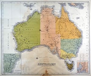 AUSTRALIEN. - Karte. "Australien in Mercators Projection". Gesamtkarte mit "Van Diemen's Insel". ...