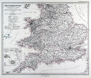 GROSSBRITANNIEN. - England. - Karte. "Grossbritannien. Südliches Blatt. England (ohne die Nördl. ...