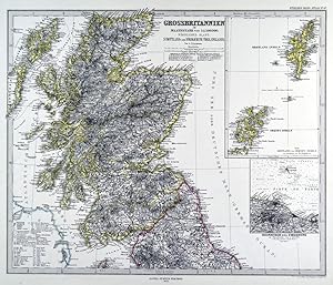 SCHOTTLAND. - Karte. "Grossbritannien. Nördliches Blatt. Schottland und der Nördlichste Teil Engl...