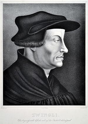 Bild des Verkufers fr ZWINGLI, Ulrich (1484 - 1531). Brustbild im Profil nach rechts des Reformators. zum Verkauf von Peter Bierl Buch- & Kunstantiquariat Inh.: Andrea Bierl