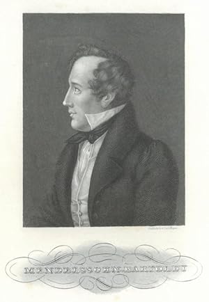 MENDELSSOHN-BARTHOLDY, Felix (1809 - 1847). Brustbild im Profil nach links des Komponisten.