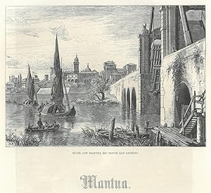 MANTUA. "Blick auf Mantua bei Ponte San Giorgio".