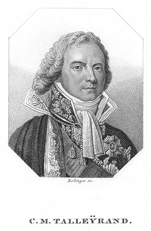 TALLEYRAND, Charles Maurice Prince de (1754 - 1838). Brustbild nach halbrechts im Achteck des fra...