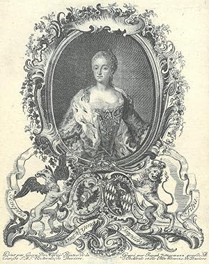 JOSEPHA MARIA ANTONIA, Deutsche Kaiserin (1739 - 1767). Hüftbild nach viertellinks im Oval der zw...