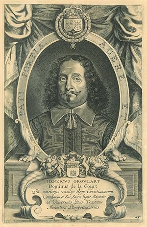 GROULART, Henri (um 1650). Brustbild viertellinks im Schriftoval des französischen Diplomaten, ob...