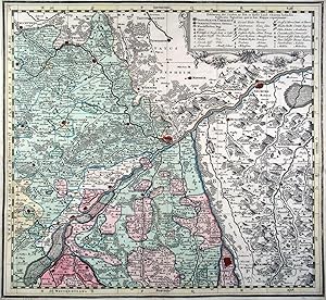 Bild des Verkufers fr DONAUWRTH. - Karte. Karte des Gebietes zwischen Augsburg, Leipheim, Feuchtwangen, Pappenheim, Neuburg/Donau und Aichach; im Mittelpunkt Donauwrth. zum Verkauf von Peter Bierl Buch- & Kunstantiquariat Inh.: Andrea Bierl