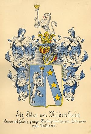 ITZ. - Wappen. "Itz Edler von Mildenstein".