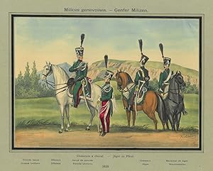 GENF. - Uniform. "Genfer Milizen. Jäger zu Pferd. 1818".