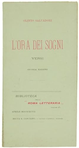 L'ORA DEI SOGNI. Versi.: