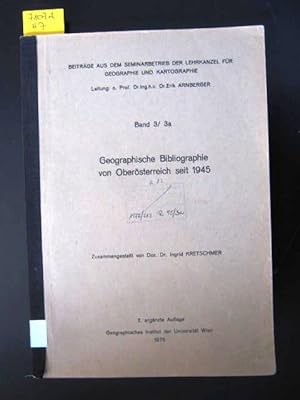 Immagine del venditore per Geographische Bibliographie von Obersterreich seit 1945. Band 3/3a. venduto da Augusta-Antiquariat GbR