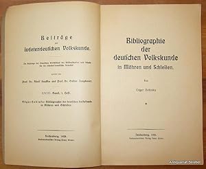 Bibliographie der deutschen Volkskunde in Mähren und Schlesien.