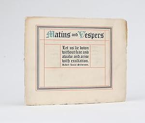 Image du vendeur pour MATINS AND VESPERS; being songs and prayers of the daily orisons written by Violet M. Firth for the glory of God and the comfort of men. mis en vente par LUCIUS BOOKS (ABA, ILAB, PBFA)