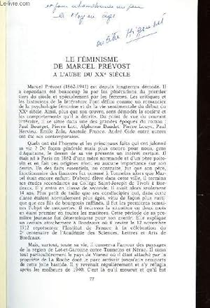 Seller image for LE FEMINISME DE MARCEL PREVOST A L'AUBE DU XXe SIECLE / EXTRAIT DE LA REVUE DE L'aGENAIS / 112e ANNEE - N1 - JANV-MARS 1985 for sale by Le-Livre