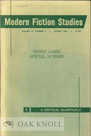 Seller image for MODERN FICTION STUDIES, HENRY JAMES SPECIAL NUMBER for sale by Oak Knoll Books, ABAA, ILAB