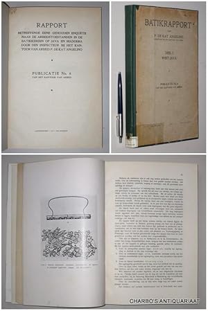 Bild des Verkufers fr Batikrapport. Rapport betreffende eene gehouden enqute naar de arbeidstoestanden in de batikkerijen op Java en Madoera. Deel I: West-Java. zum Verkauf von Charbo's Antiquariaat