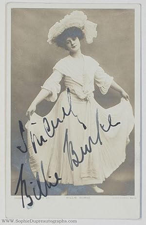 Charming Signed and Inscribed Portrait Postcard Photograph, (Billie, 1884-1970, American Actress)