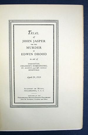 TRIAL Of JOHN JASPER For The MURDER Of EDWIN DROOD