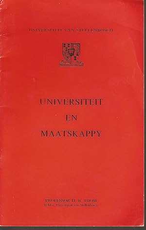 Image du vendeur pour Universiteit en Maatskappy mis en vente par Snookerybooks