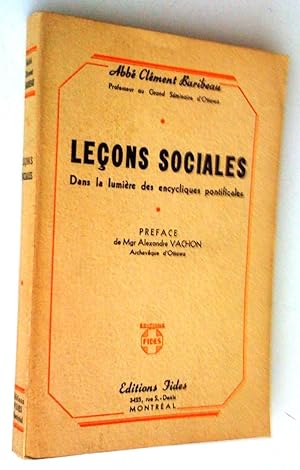 Leçons sociales dans la lumière des encycliques pontificales