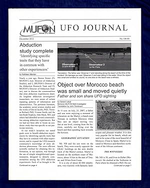 Bild des Verkufers fr MUFON UFO Journal / December, 2012. Abduction Study; Morocco Beach Object; Psi Phenomena; Craft Linked by "Glass-Like" Material; UFO Sightings During Pacific Nuclear Testing; George Filer Sighting Reports from Nine States. zum Verkauf von Singularity Rare & Fine