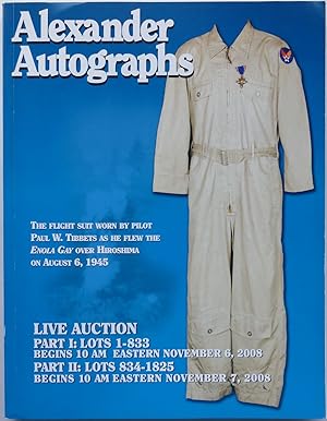 Alexander Autographs, Part One-November 6, 2008, Part Two-November 7, 2008 [auction catalogue]