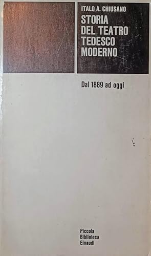 STORIA DEL TEATRO TEDESCO MODERNO DAL 1889 AD OGGI