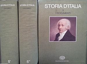 STORIA D'ITALIA 5 VOLUME QUINTO I DOCUMENTI EINAUDI 1973 2 VV. COFANETTO INTONSI