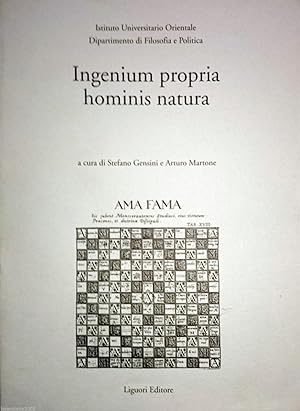 INGENIUM PROPRIA HOMINIS NATURA