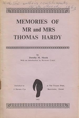 Imagen del vendedor de Memories of Mr and Mrs Thomas Hardy a la venta por Valuable Volumes