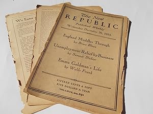 Image du vendeur pour The New Republic (Wednesday, December 30, 1931, No. 891) (Magazine) mis en vente par Bloomsbury Books