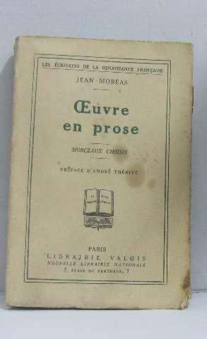 Seller image for Oeuvre en prose. Morceaux choisis for sale by crealivres