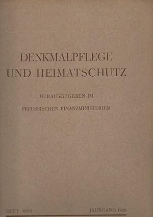 Imagen del vendedor de Denkmalpflege und Heimatschutz. Jahrgang 30, Nummer 10 / 11, 1928. - Inhalt: Ch. Klaiber - Zhringer Stdte in der Schweiz / Karl Zahn - Ausgrabungen unter dem Westchor des Domes zu Bamberg / Mitteilungen. a la venta por Antiquariat Carl Wegner