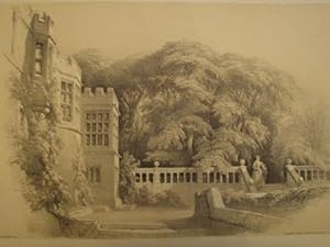 Original Antique Print Illustrating Haddon Hall in Derbyshire, The Seat of His Grace the Duke of ...