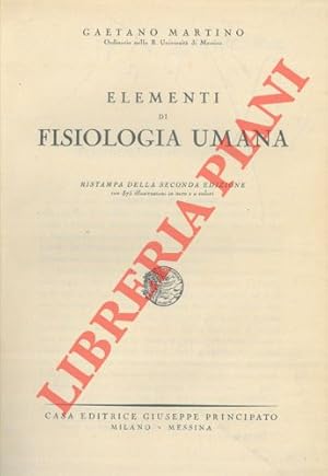 Imagen del vendedor de Elementi di fisiologia umana. a la venta por Libreria Piani